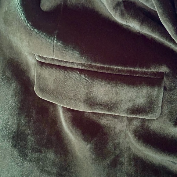 Emerald green Velvet Blazer single breasted formal Wedding Prom Christmas 40R - Picture 9 of 12